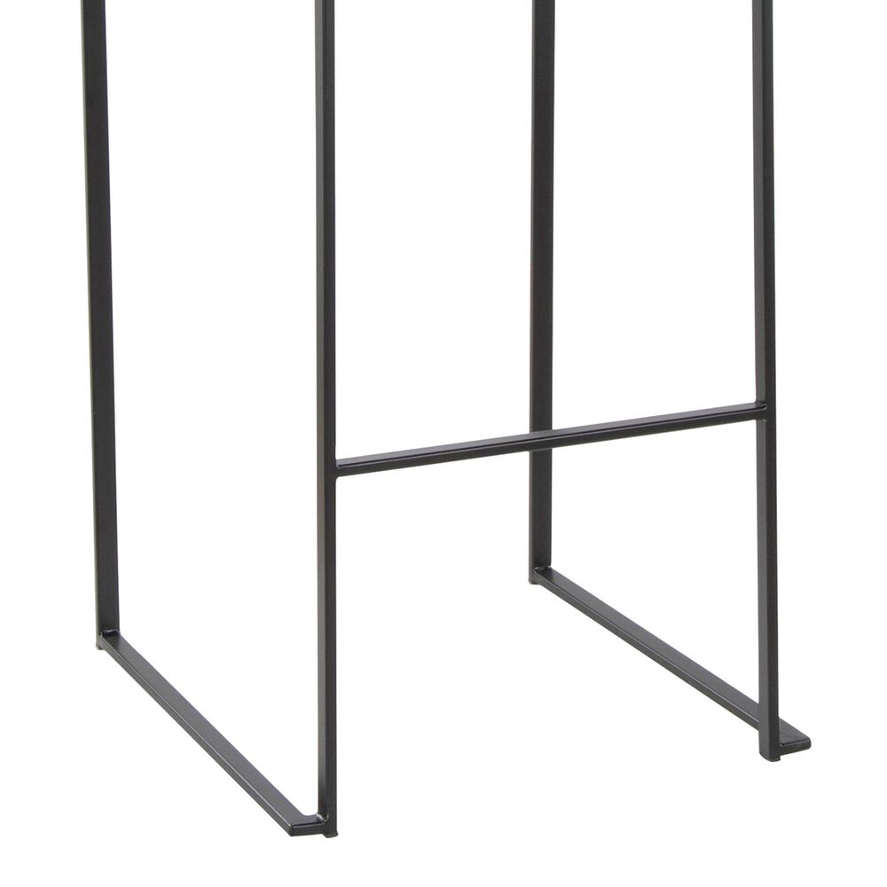 Lumisource Fuji High Back Barstool with Camel Faux Leather in Black &#40;Set of 2&#41;, , large