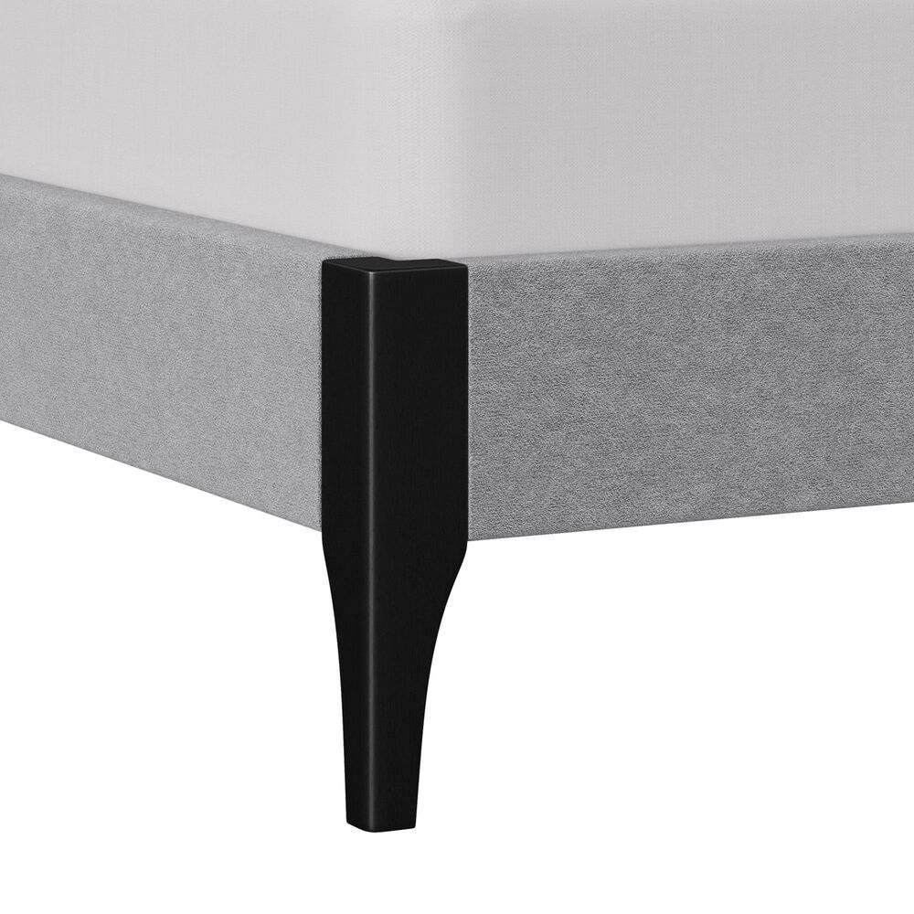 Richlands Furniture Maryhill Queen Platform Bed with Light Gray Upholstery in Black, , large