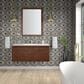 James Martin Vanities Mantova 47.3" Single Bathroom Vanity in Mid-Century Walnut and Brushed Nickel with 1.5 cm Glossy White Composite Stone Top and Rectangular Sink, , large