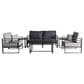 Plank and Hide Holt 5-Piece Conversation Set in Duckcloth Oyster and Graphite, , large