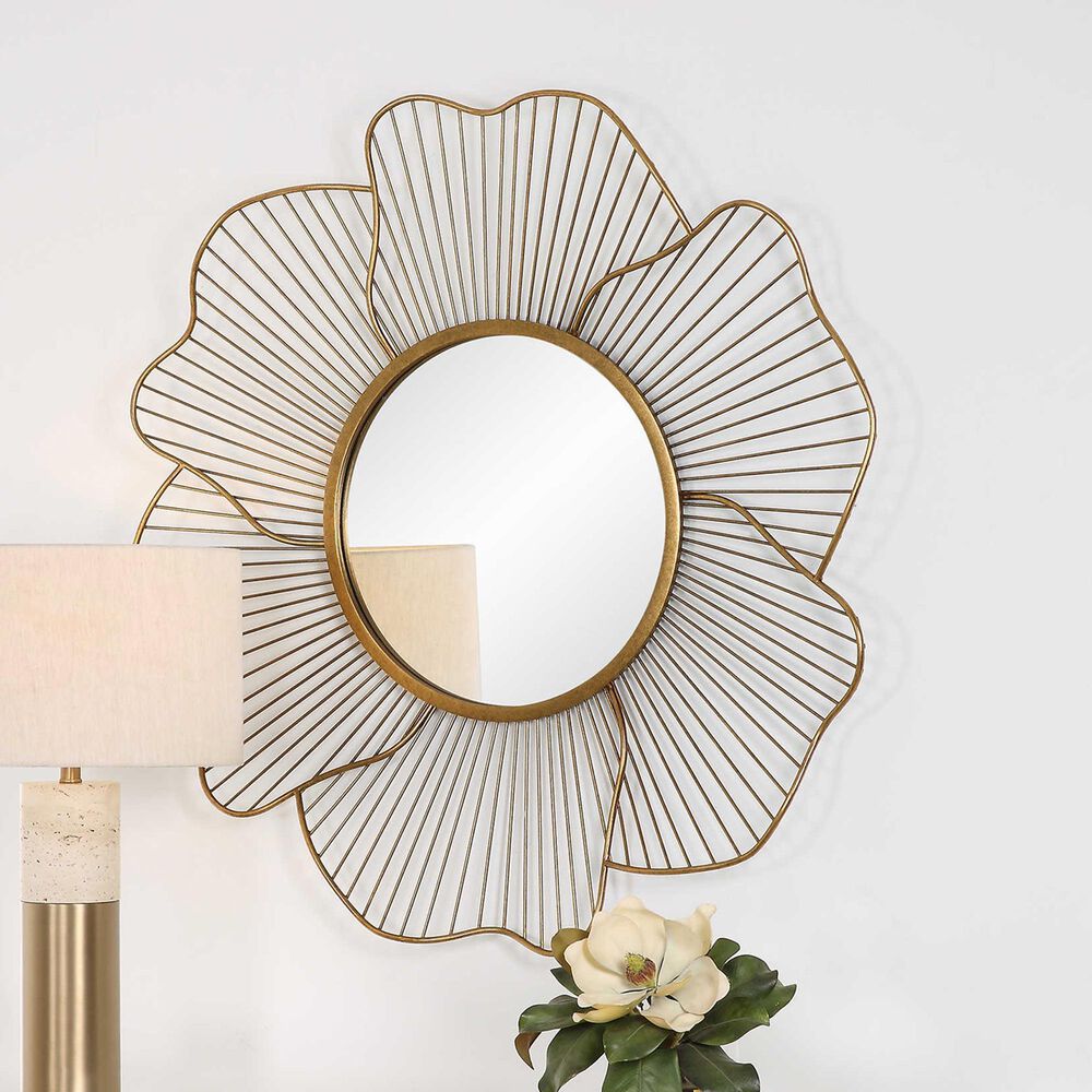 Uttermost Blossom Mirror in Gold Leaf, , large
