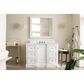 James Martin Vanities De Soto 48" Single Bathroom Vanity in Bright White with 3 cm Carrara White Marble Top and Rectangular Sink, , large