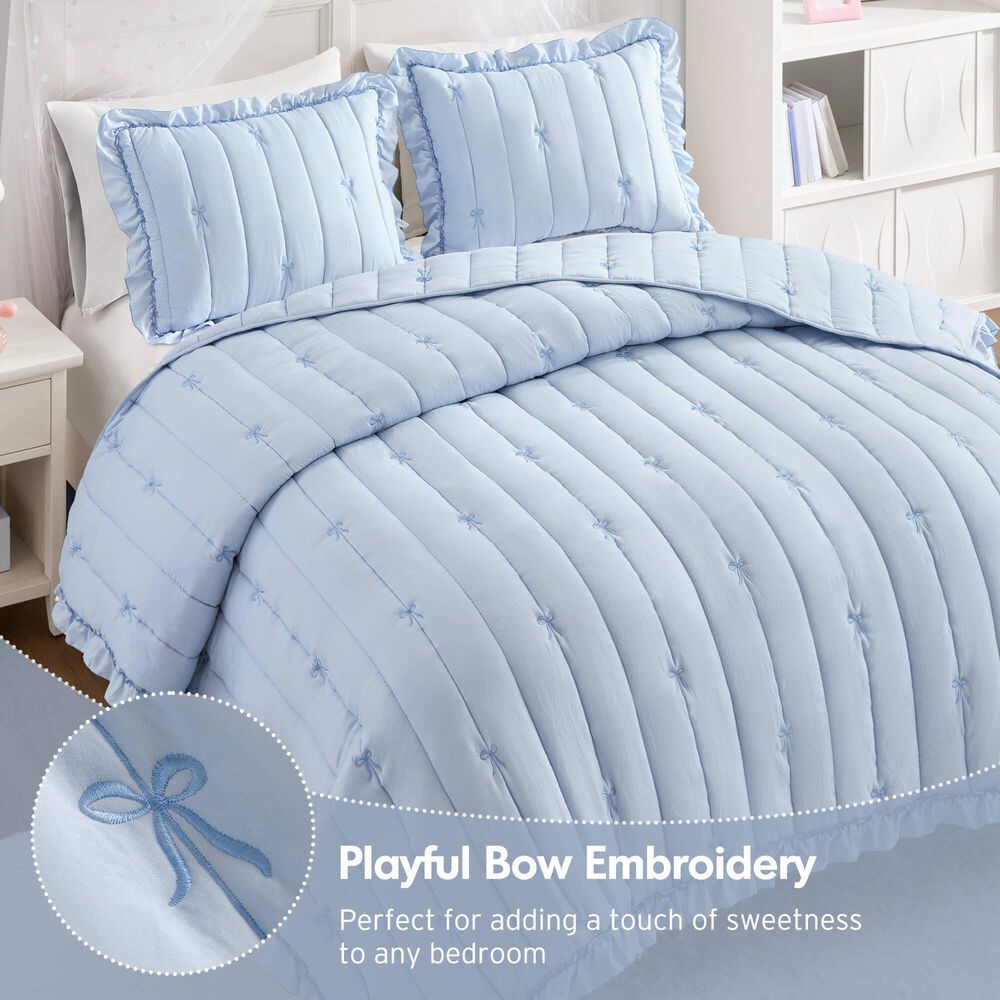 Hampton Park Liv 3-Piece Full/Queen Quilt Set in Blue, , large
