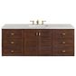 James Martin Vanities Amberly 60" Single Bathroom Vanity in Walnut with 3 cm Eternal Jasmine Pearl Quartz Top and Rectangular Sink, , large