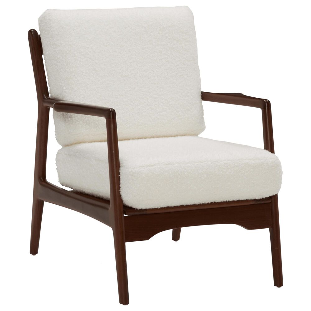 Joybird Collins Chair in Shearling Whisper and Walnut, , large