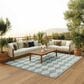 Nourison Positano Geometric Aqua 8" x 10" Indoor/Outdoor Area Rug, , large