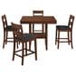 Valor Living Carlson 5-Piece Square Counter Height Dining Set in Walnut, , large