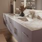 Lexora Home Geneva 84" Double Bathroom Vanity in Dark Grey with 2 cm White Carrara Marble Top and Rectangular Sinks, , large