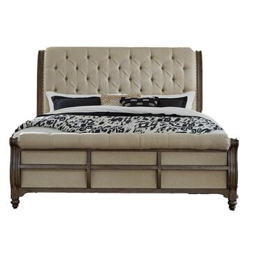 Belle Furnishings Americana Farmhouse Queen Sleigh Bed in Dusty Taupe, , large
