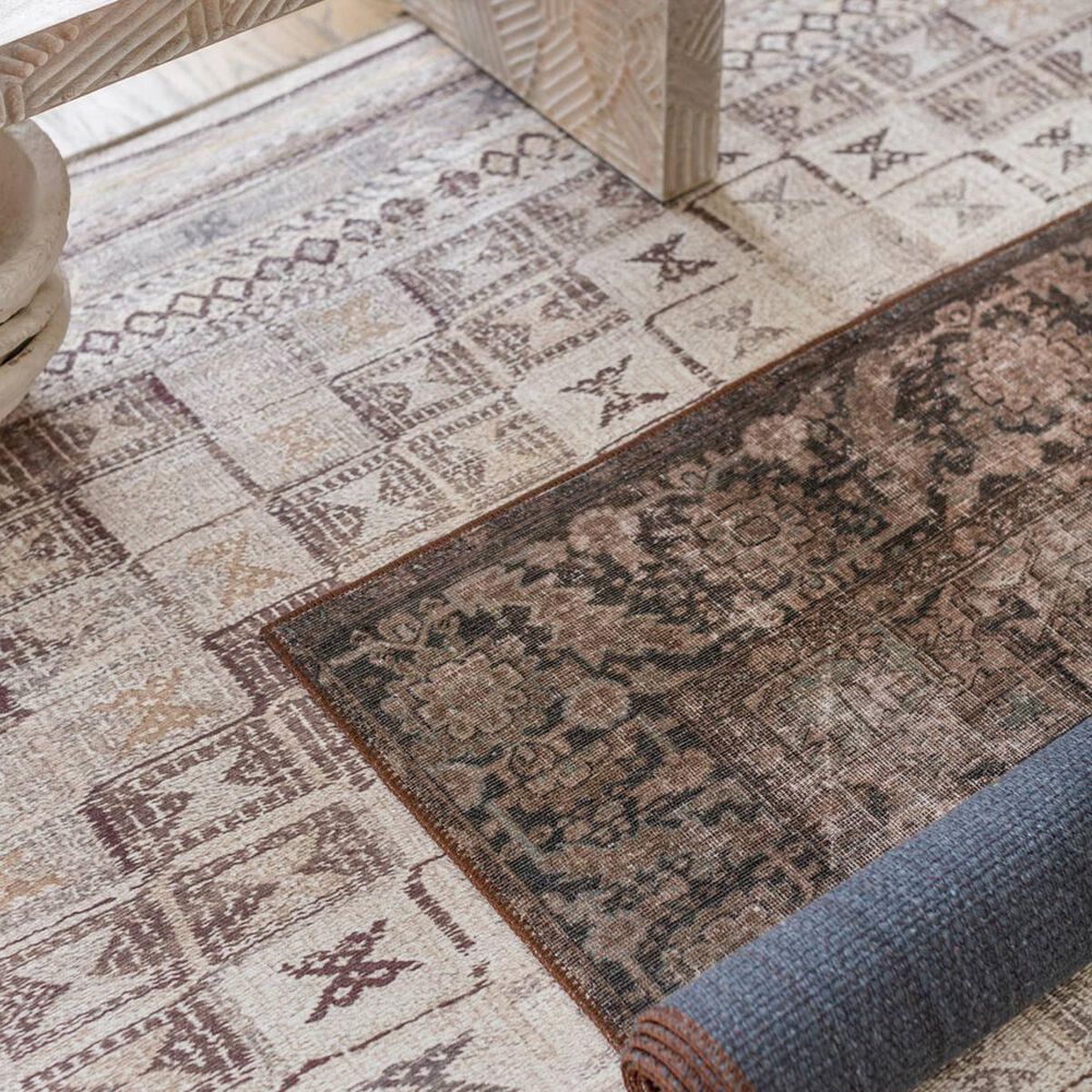Jaipur Harman Minita 5&#39; x 7&#39;6&quot; Coffee Liqueur, Trellis, Blue Graphite, Lead Gray and Toasted Coconut Area Rug, , large