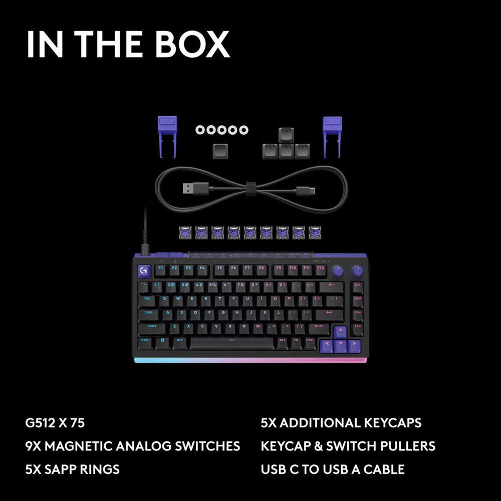 Logitech G512 X 75 Gaming Keyboard with Linear Switch in Black, , large