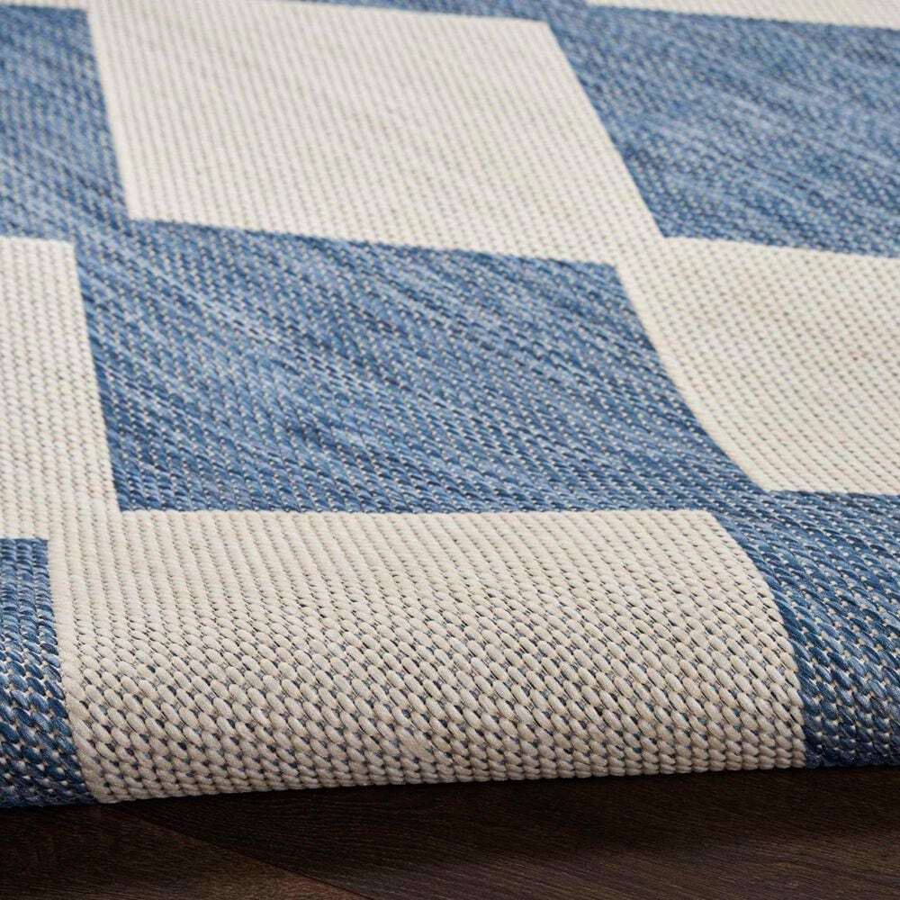 Nourison Positano Geometric Navy Blue 7&#39; x 10&#39; Indoor/Outdoor Area Rug, , large