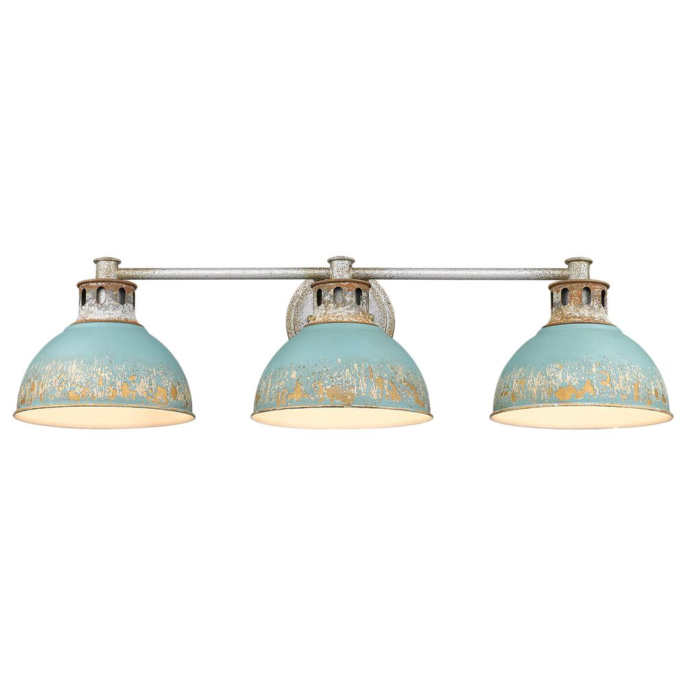 Golden Lighting Kinsley 3-Light Bath Vanity in Aged Galvanized and Teal, , large