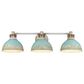 Golden Lighting Kinsley 3-Light Bath Vanity in Aged Galvanized and Teal, , large