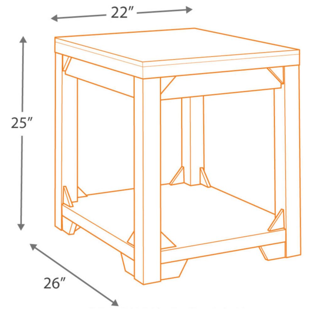 Signature Design by Ashley Fregine Rectangular End Table in Whitewash