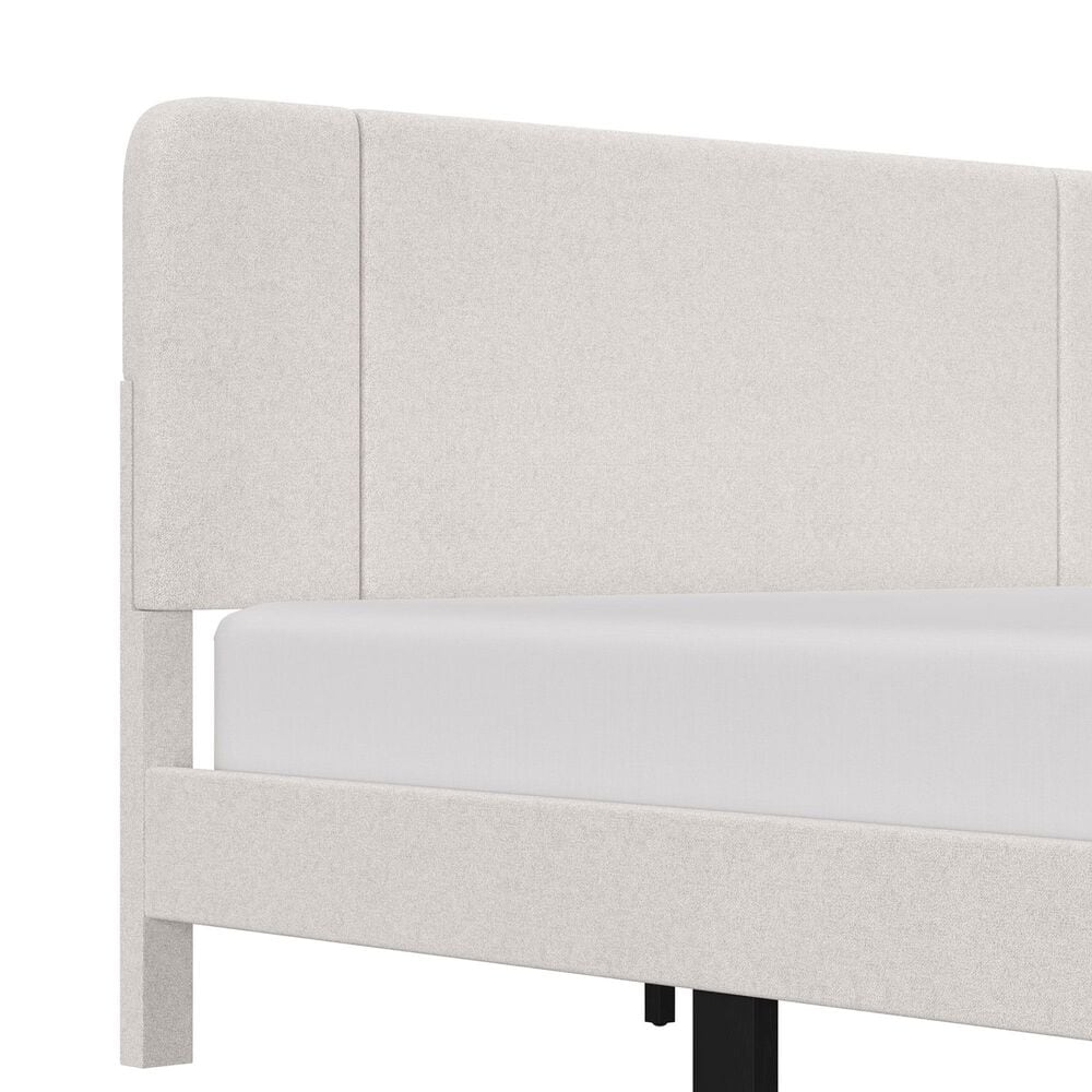 Richlands Furniture Springlee King Platform Bed with Oatmeal Upholstery in Black, , large