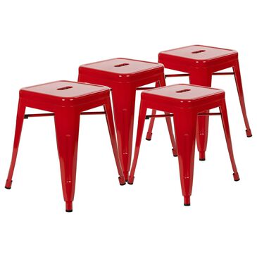 Flash Furniture 18" Stool in Red (Set of 4), , large