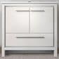 Lexora Home Lafarre 36" Single Bathroom Vanity in White with 2 cm White Quartz Top and Rectangular Sink, , large