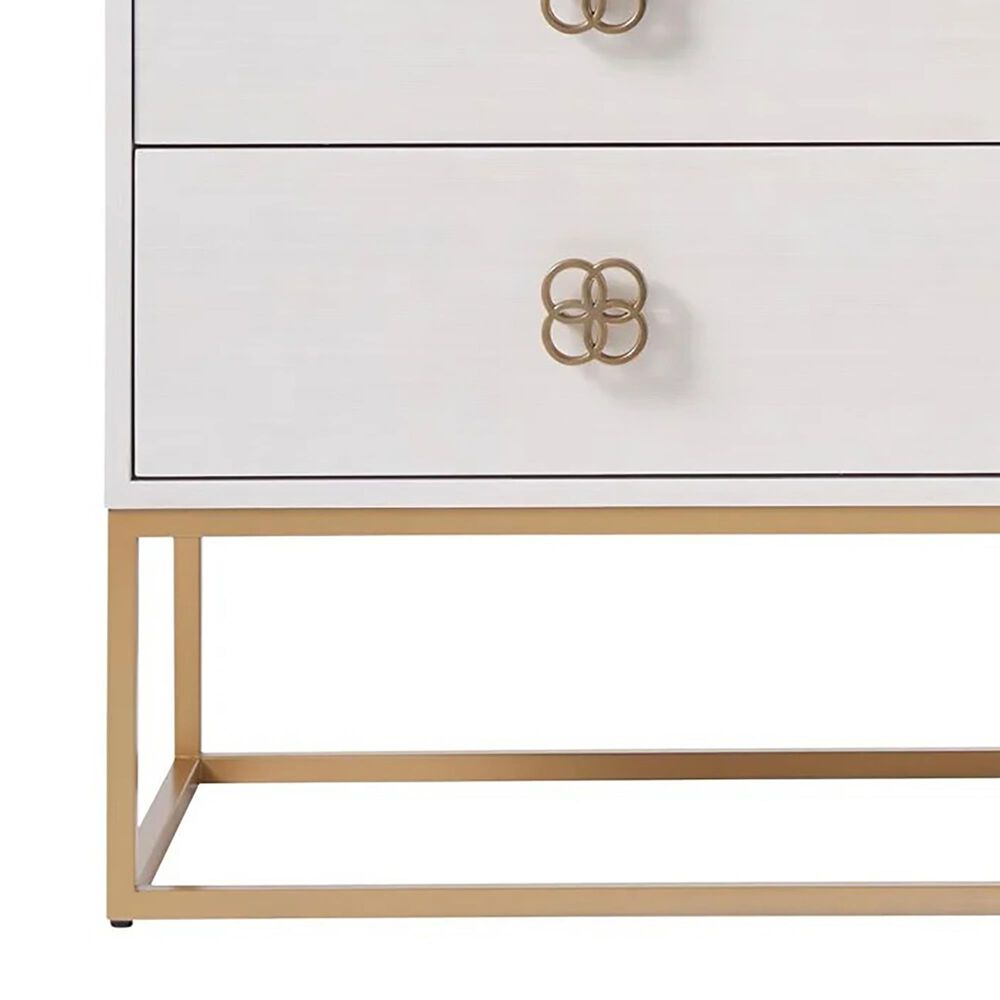 Furniture Worldwide Love Joy Bliss Peony 10 Drawer Chest in Alabaster and Soft Gold, , large