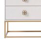 Furniture Worldwide Love Joy Bliss Peony 10 Drawer Chest in Alabaster and Soft Gold, , large