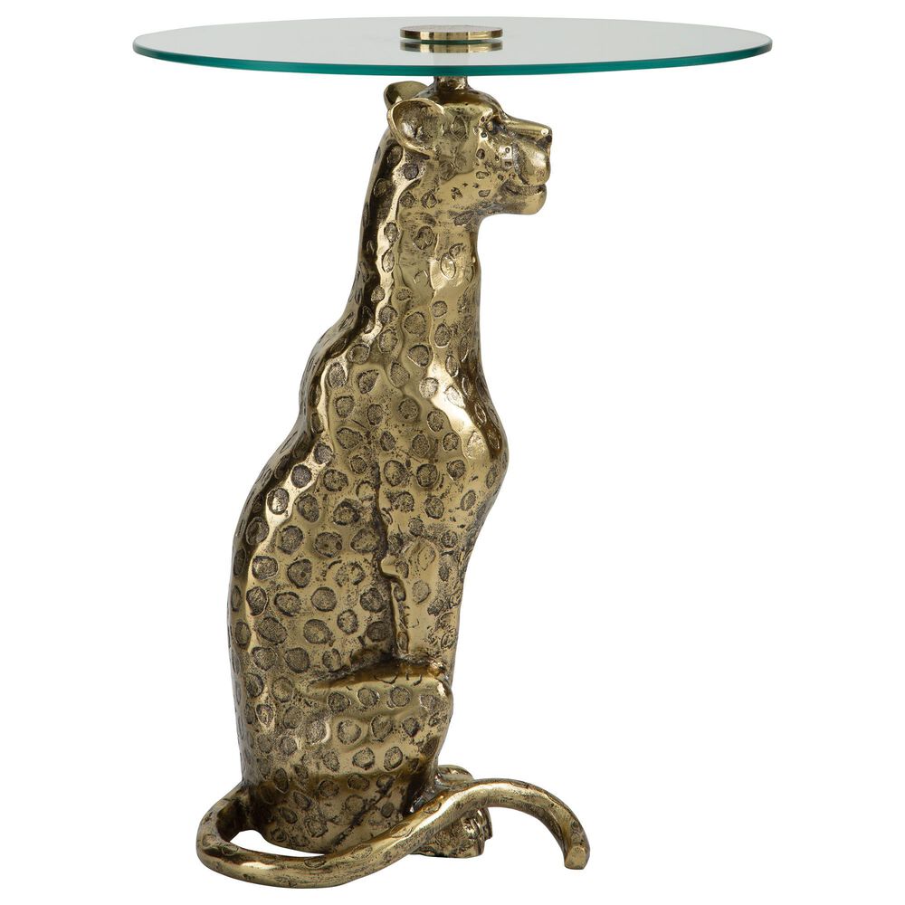 Ashley Vallain Accent Table in Antique Gold and Clear, , large
