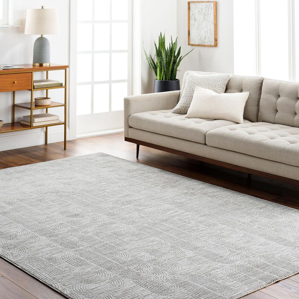 Surya Masterpiece MPC-2311 Medium Gray, Light Gray and Cream 6'7" x 9'6" Area Rug, , large