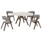 Blue River Venus and Rowan 5-Piece Dining Set with Gray Cushion in Walnut and White, , large