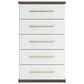Ashley Kendanport 5-Drawer Chest in Dark Brown and Matte White, , large