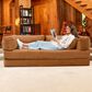 Jaxx Unsofa Stationary Loveseat in Spice Orange, , large