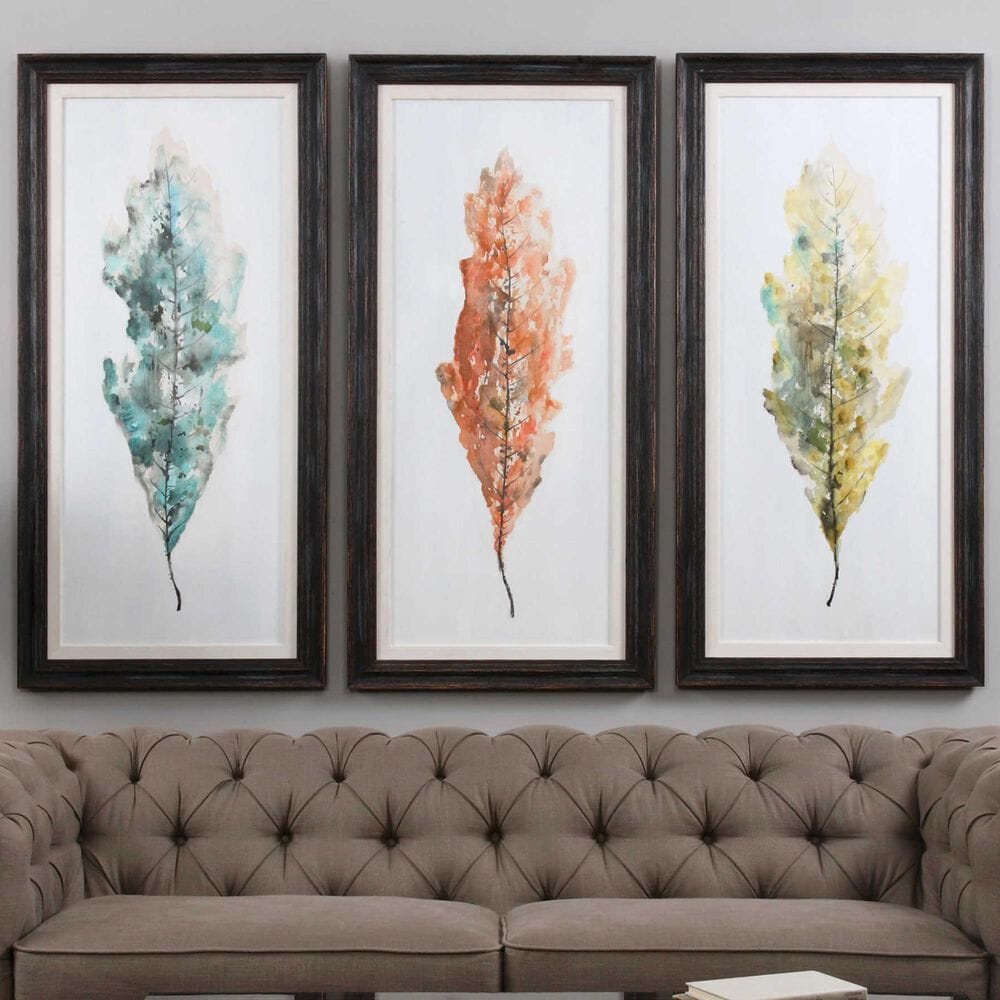 Uttermost Tricolor Leaves Abstract Art (Set of 3), , large