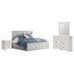 Ashley Makidern 4 Piece King Storage Bedroom Set with Six Drawers in Whitewash, , large