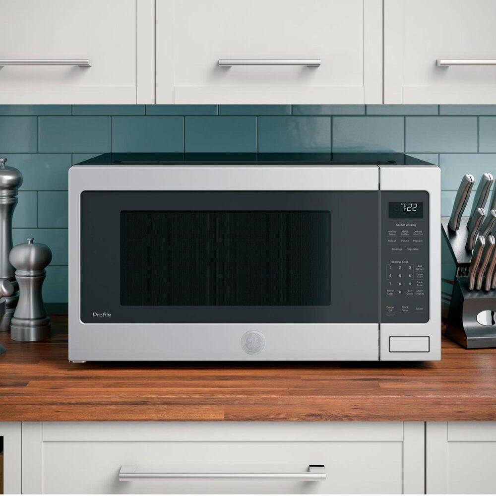 GE Profile 2.2 Cu. Ft. Countertop Sensor Microwave Oven in Stainless Steel, , large