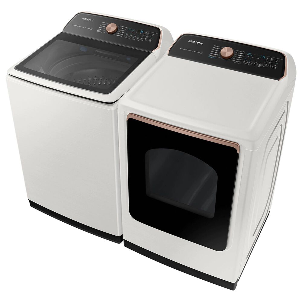 Samsung 5.5 Cu. Ft. Smart Top Load Impeller Washer and 7.4 Cu. Ft. Electric Dryer in Ivory, , large