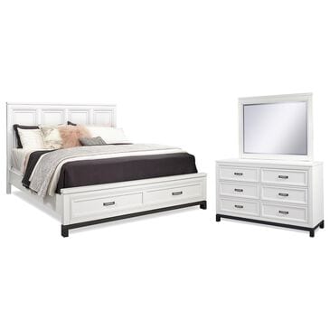 Riva Ridge Hyde Park 3-Piece King Storage Bedroom Set in White, , large