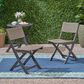 Hearth and Haven Hillside Outdoor Foldable Bistro Chair in Grey and Brown (Set of 2), , large
