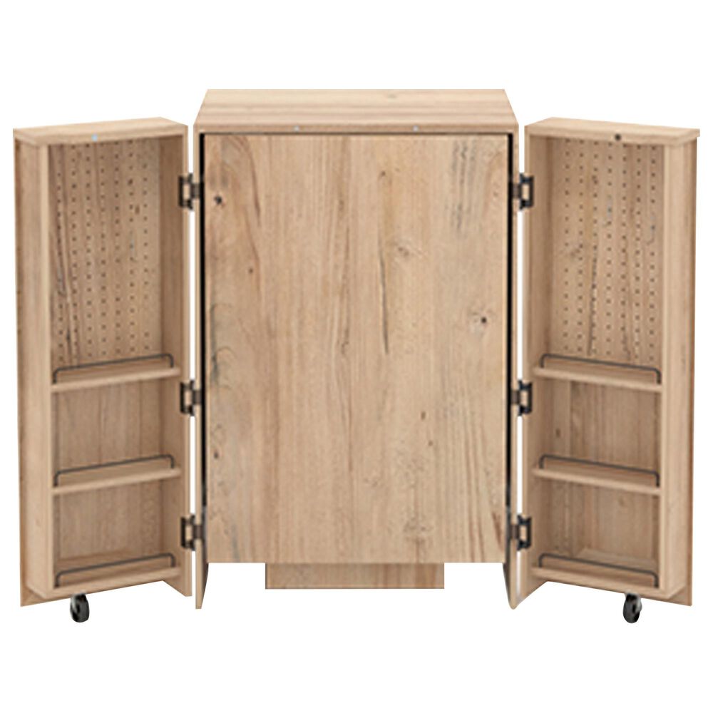 Sauder Craft Workstation with Storage in Khaki Pine, , large