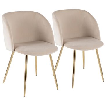 Lumisource Luna Dining Chair in Cream/Gold (Set of 2), , large