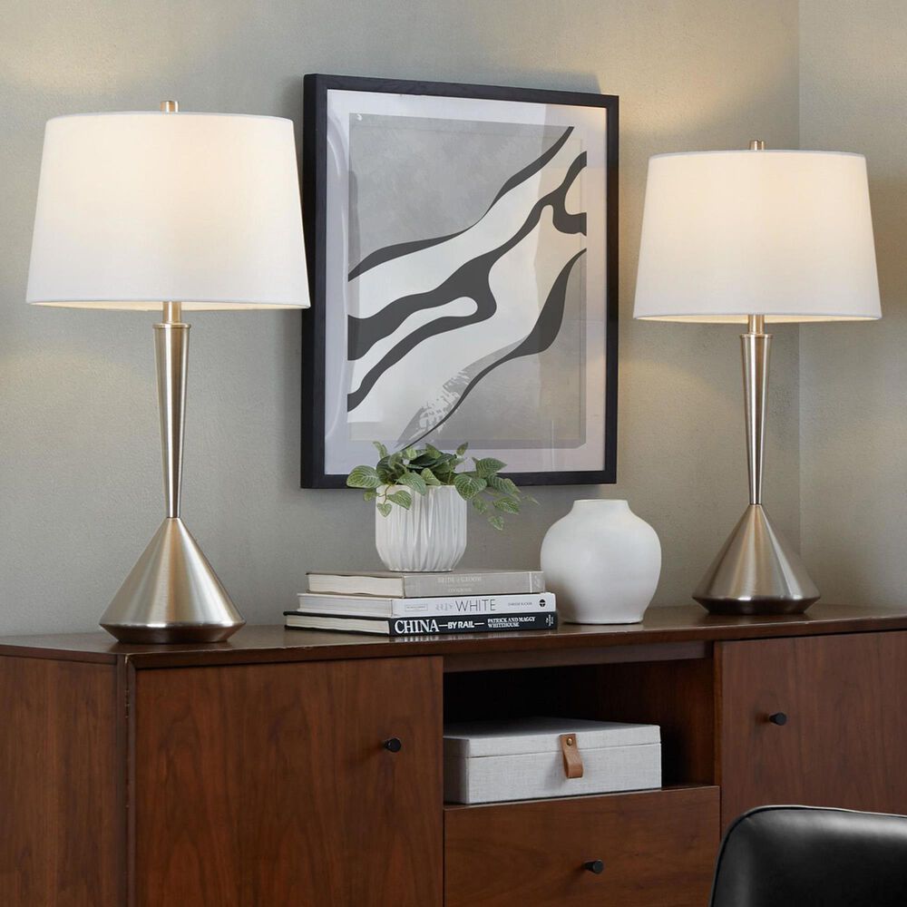 LumiSource Diva Metal Table Lamp in Brushed Nickel (Set of 2), , large