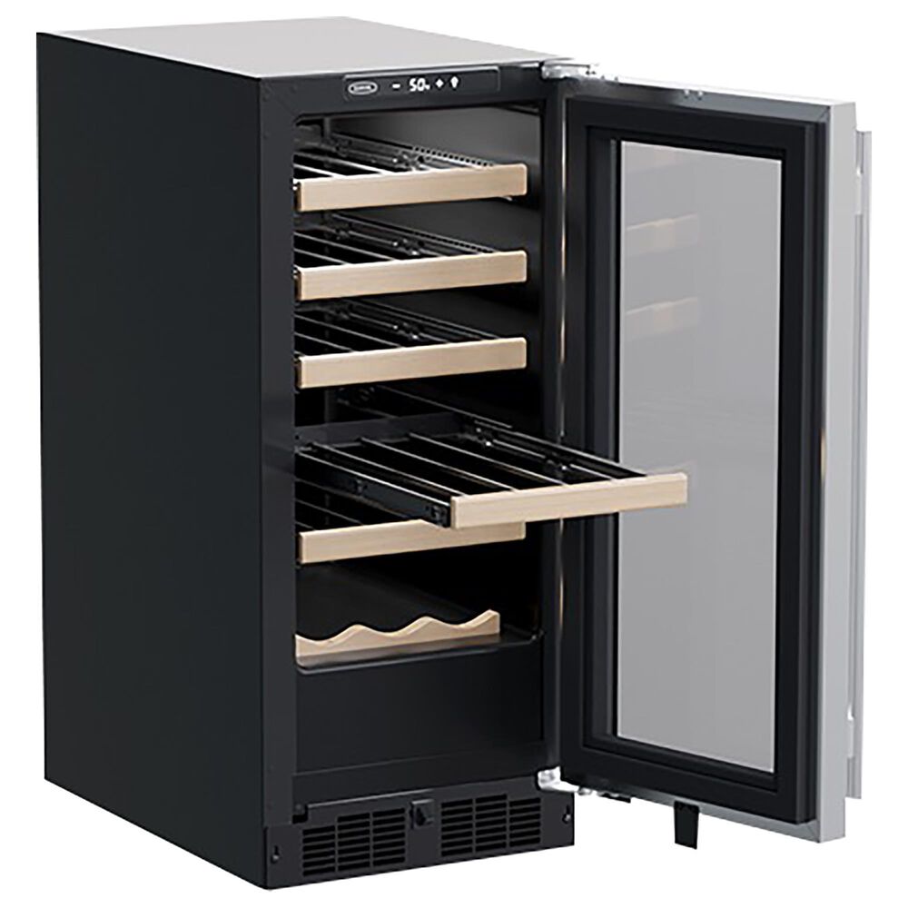 Marvel 2.7 Cu. Ft. 15&quot; Built-In Single Zone Wine Refrigerator with Wine Cradle in Stainless Steel Frame Glass, , large