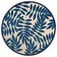 Nourison Aloha Floral 7"10" Round Navy Indoor/Outdoor Area Rug, , large
