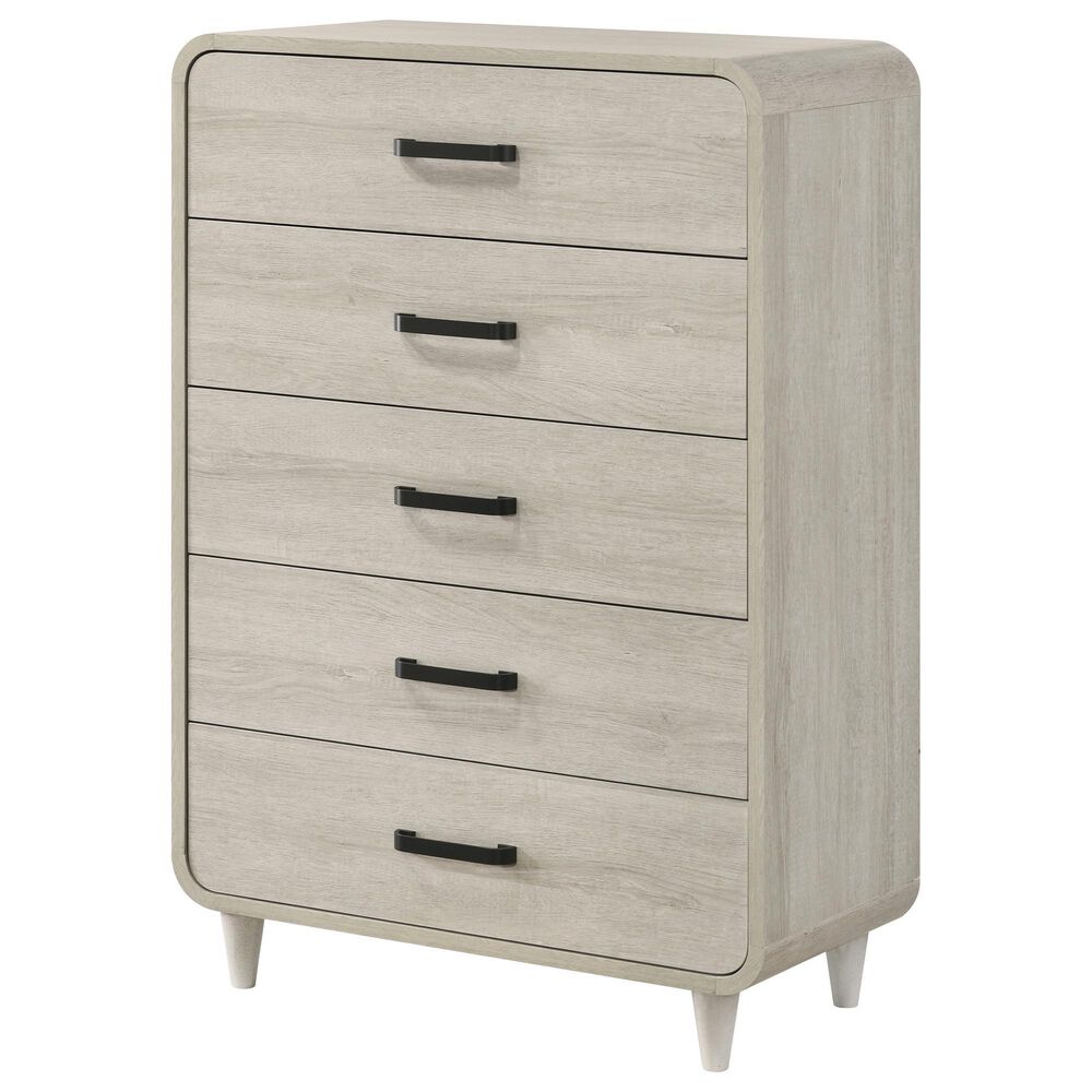 Crown Mark Nyomi 5-Drawer Chest in White, , large