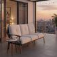 Hearth and Haven Outdoor Sofa with Light Khaki Metal Frame in Beige, , large
