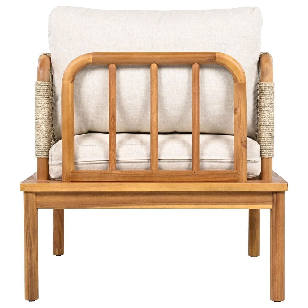 Hearth and Haven Outdoor Club Chairs with Teak Frame in Beige, , large