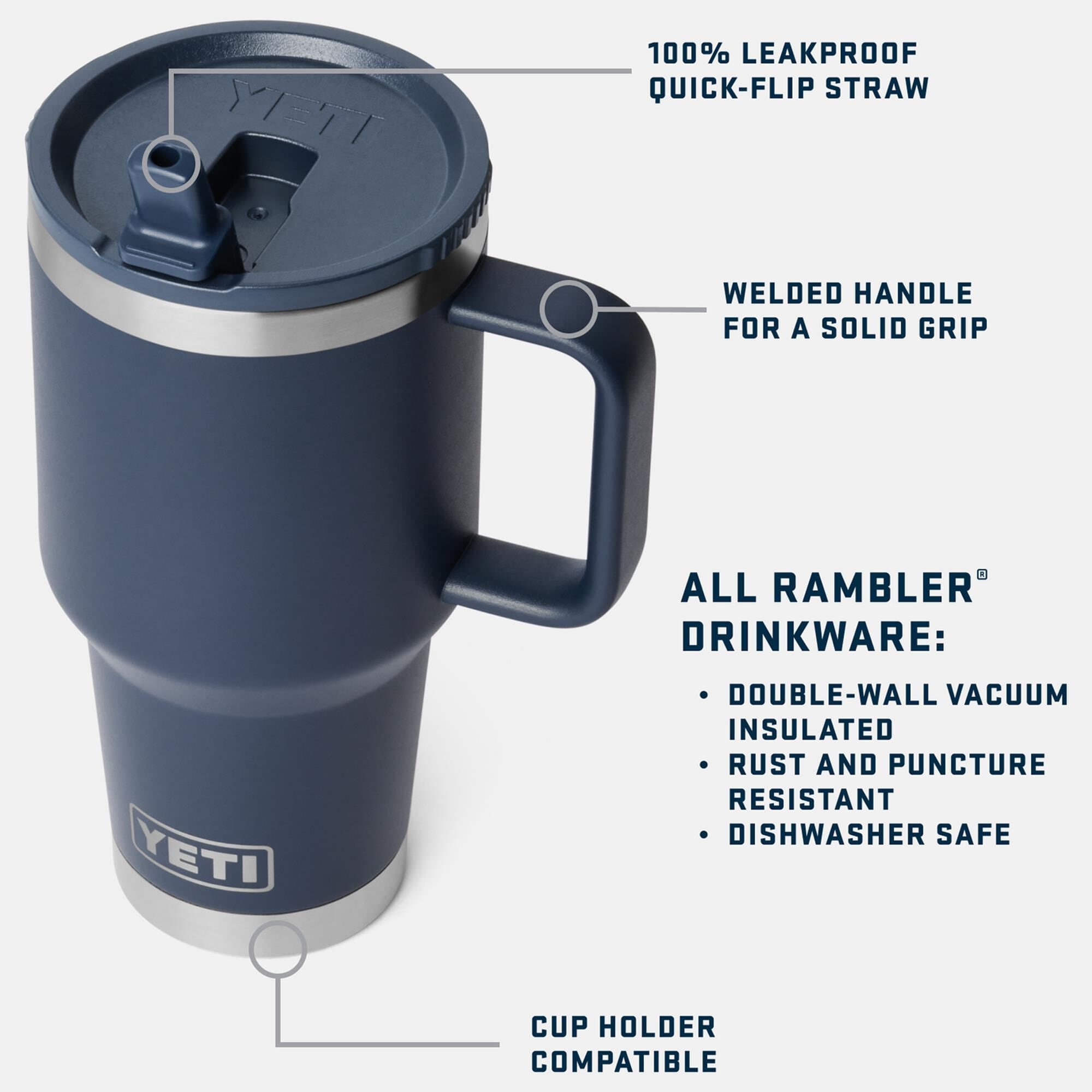 YETI Rambler 30 Oz Travel Mug with StrongHold Lid in Navy