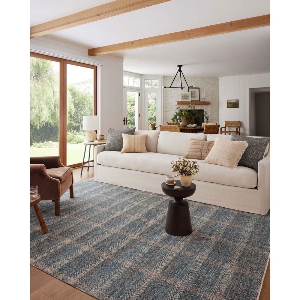 Angela Rose Ember 7&#39;10&quot; x 10&#39; Blue and Beige Area Rug, , large