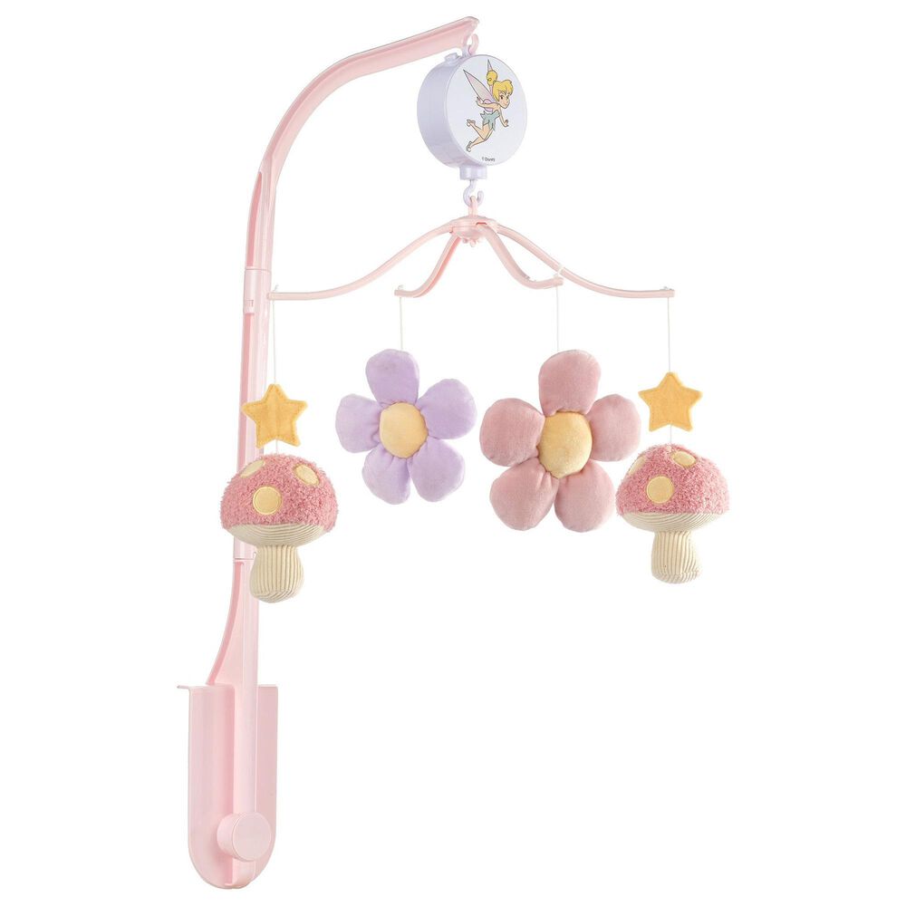 Lambs and Ivy Tinker Bell Musical Baby Crib Mobile Soother Toy in Pink, Lavender and Yellow, , large