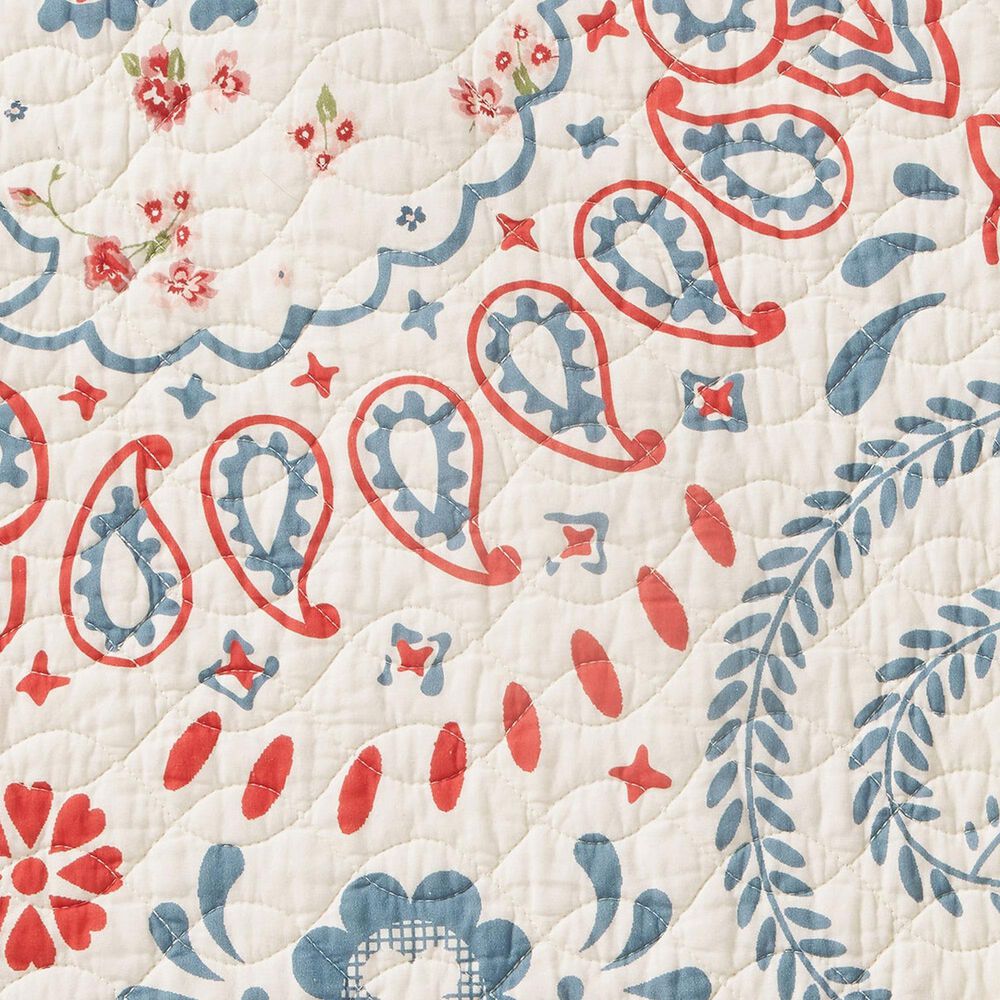 Peking Handicraft Junk Gypsy 3-Piece King Quilt Set in Blue and Red, , large