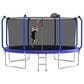 HOMLUX 14" Outdoor Trampoline with Enclosure Net and Ladder in Blue, , large