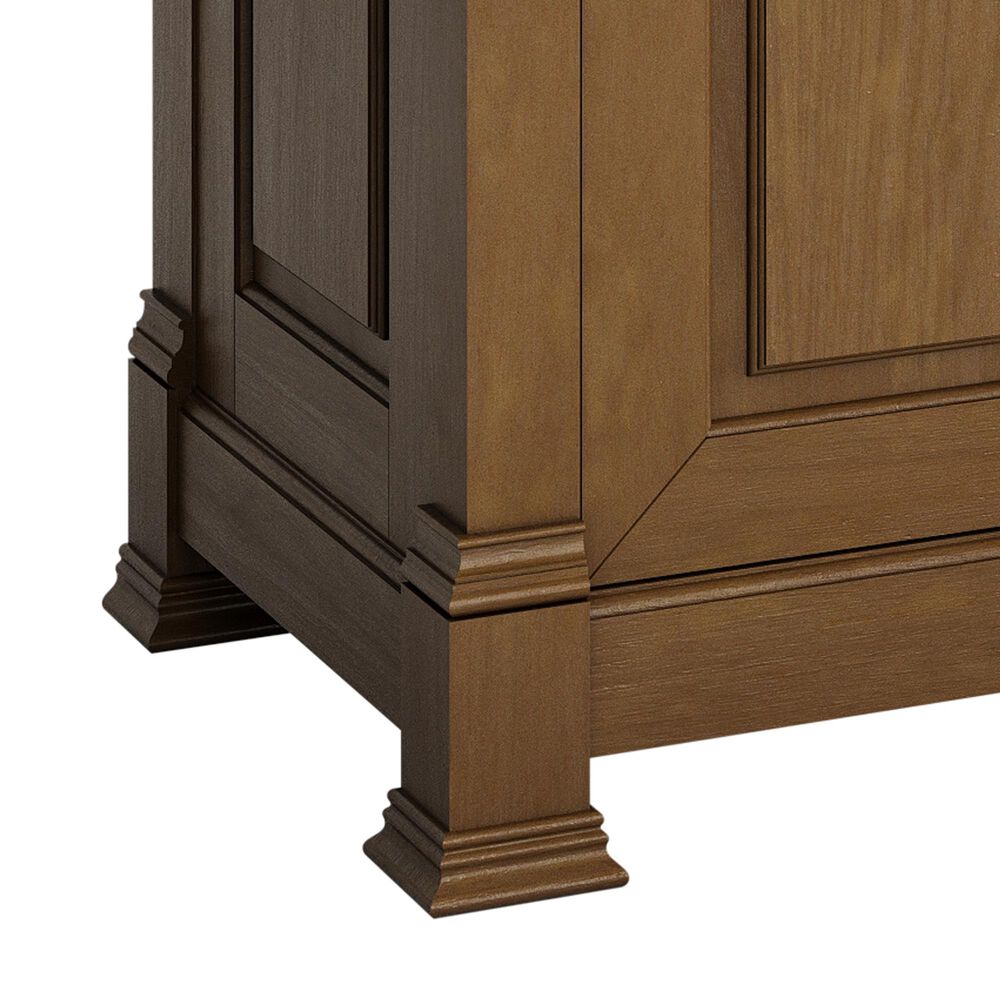 James Martin Vanities Brookfield 60&quot; Double Bathroom Vanity in Honey Oak with 3 cm Ethereal Noctis Quartz Top and Rectangular Sinks, , large