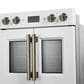 Forno Asti 30" Double Electric Wall Oven with Upper French Door in White, , large